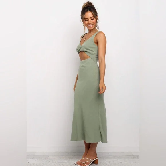 SOLD NWT Petal & Pup APOLLO cut out DRESS - OLIVE - Picture 2 of 5